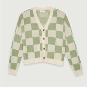 Oak and Fort Green Checkered Women's Cardigan Small